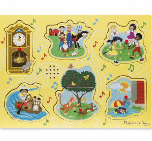 美國瑪莉莎 Melissa & Doug - MD 聲音拼圖-英文童謠-黃