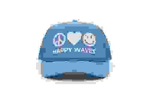 Peace Love Happy Waves Trucker Hat - Youth