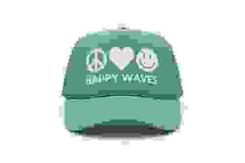 Peace Love Happy Waves Trucker - Adult