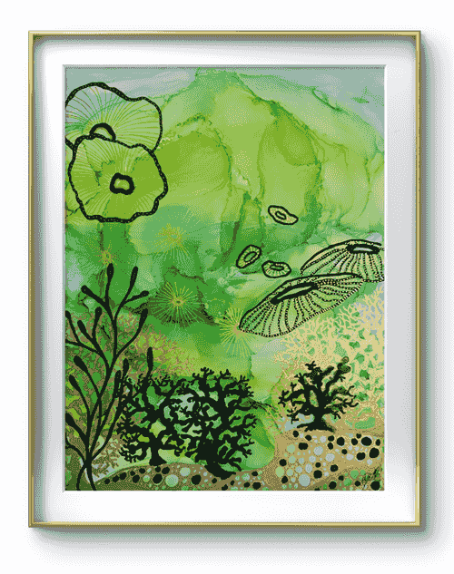 'Emerald Reef' Original Painting | Andrea Dell Art