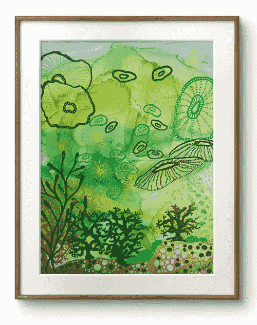 'Emerald Reef' Original Painting | Andrea Dell Art