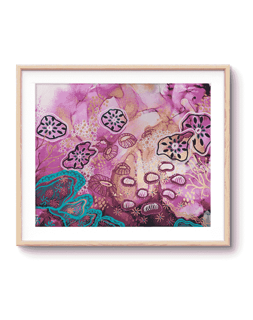'Mystic Ocean Bloom' Original Painting | Andrea Dell Art