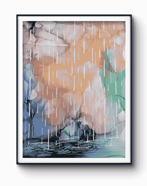 'The Rain Wrote in Pastels' Original Painting | Andrea Dell Art