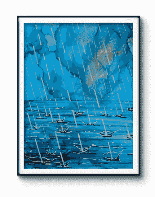 'The Sea Remembers the Rain' Original Painting | Andrea Dell Art