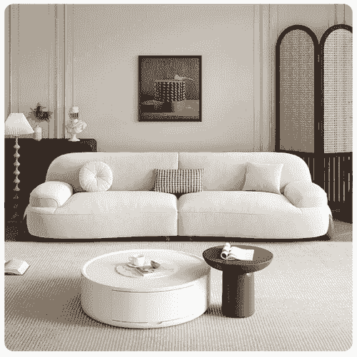 KRAKEN – 220 cm Three-Seater Sofa in Near-white Jacquard FX Fabric