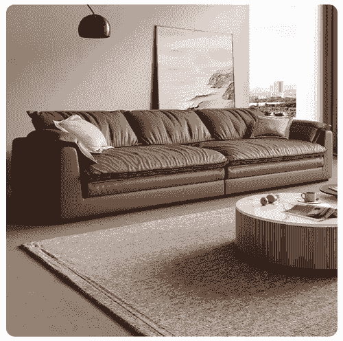 MILAN – 240 cm Three-Seater Sofa in Italian Grove Luxury Genuine Leather