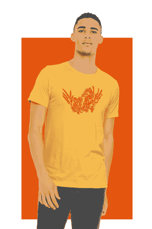 PRE-ORDER T-Shirt - MPPC Flowers Logo - Yellow Gold