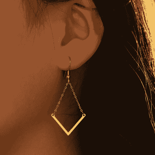 V-shaped Pendant Temperament Fashion Gold Earrings