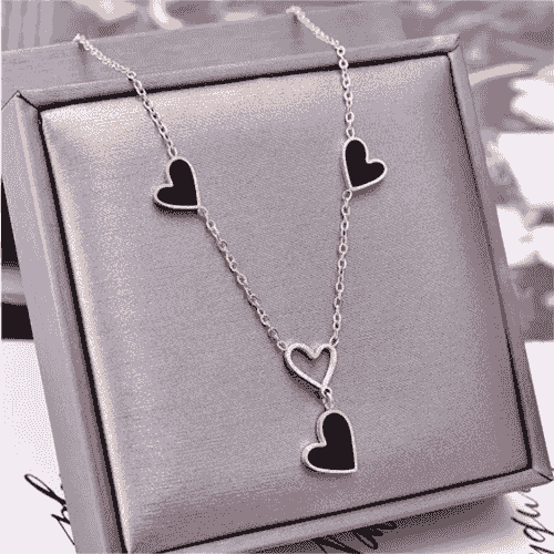 Love Heart Charms Chain Choker Necklaces Pendants