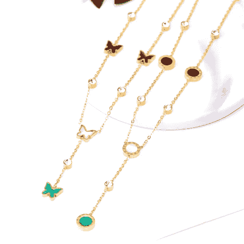 Zircon Charm Chain Choker