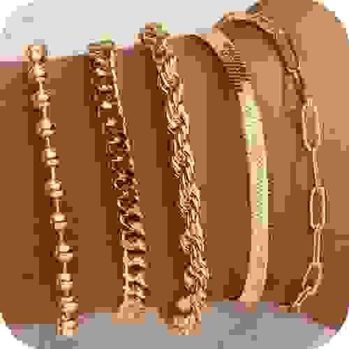 Gold Bracelets for Women, 14K Gold Dainty Jewelry Sets for Women Trendy, Gold Stackable Water