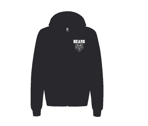 Full Zip Hoodie  (Black, Youth and Adult Sizes) 1