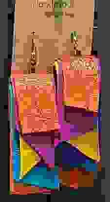 Vibrant Folded Leather Statement Earrings