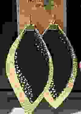 Gilded Noir Layered Teardrop Earrings