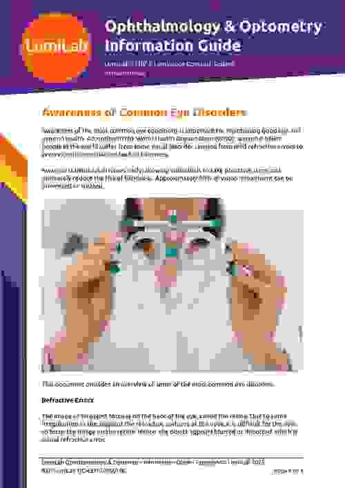 Awareness of Common Eye Disorders: Ophthalmology & Optometry Information Guide Digitial Download