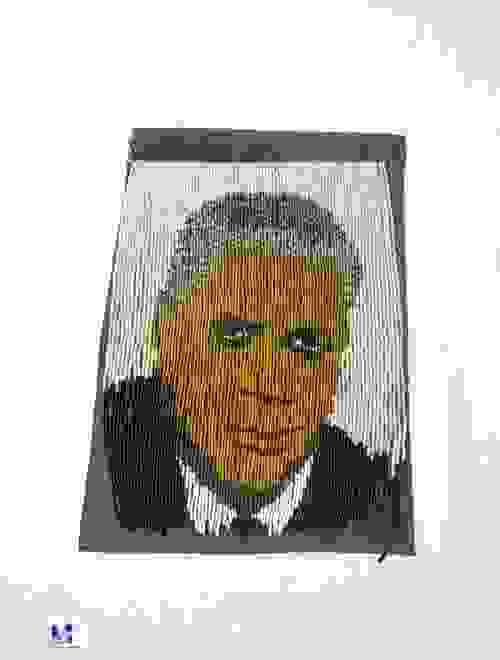 Unframed beaded portraits