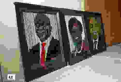 Aluminum framed presidential portraits