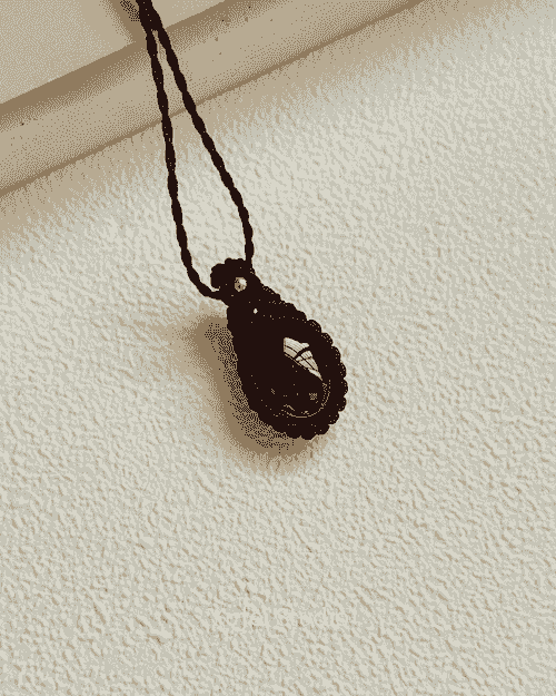 石榴石包邊編織項鍊