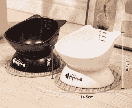 GDL3642**寵物斜口大口徑護頸陶瓷食盆(自行備註顏色)