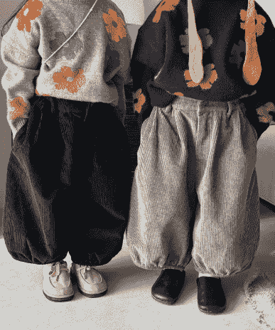 春季森系簡約燈芯絨燈籠寬褲