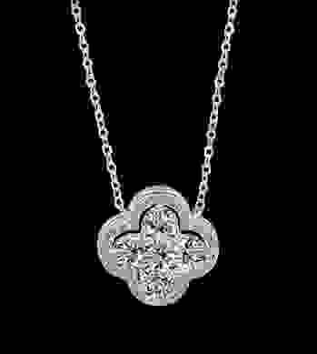 YDN0028 Full diamond moissanite chain S925 sterling silver lucky four leaf clover necklace