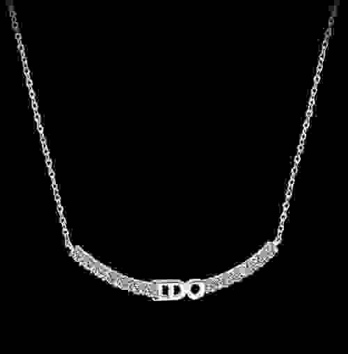 YDN0010 S925 sterling silver necklace, Moissanite smiling face necklace for women