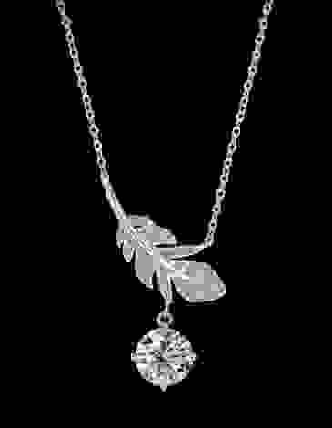 YDN0025 S925 sterling silver jewelry Star Dream Feather pure silver Moissanite necklace