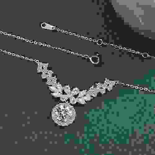 YDN0020 S925 sterling silver jewelry moissanite necklace with S925 silver necklace