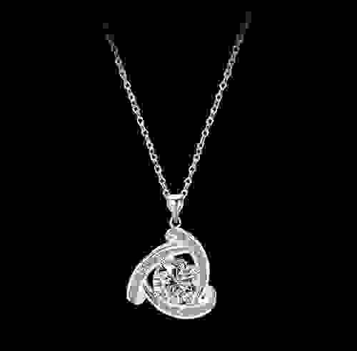 YDN0008 S925 Sterling silver necklace four leaf clover Moissanite necklace