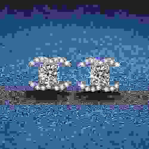 WZE0008 S925 sterling silver earrings, women's Moissanite earrings, 1-carat Moissanite earrings