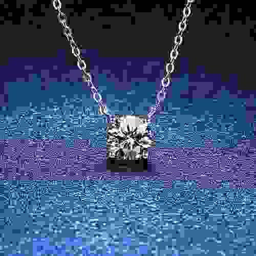 WZN0001 factory produce 925 sterling silver Moissanite 1 carat necklace women