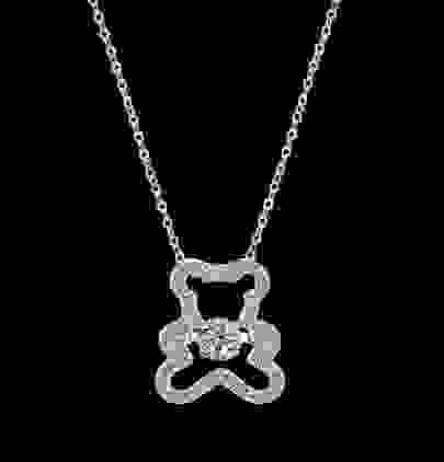 YDN0023 925 sterling silver dynamic Moissanite new collarbone chain women's bear necklace