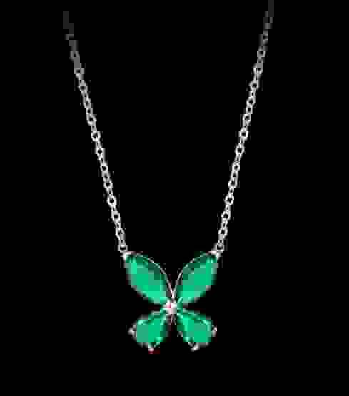 YDN0006 S925 sterling Silver Iridesy Butterfly Zircon necklace