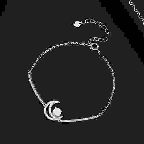 YDB0001 S925 sterling silver Heart Moon Light luxury bracelet