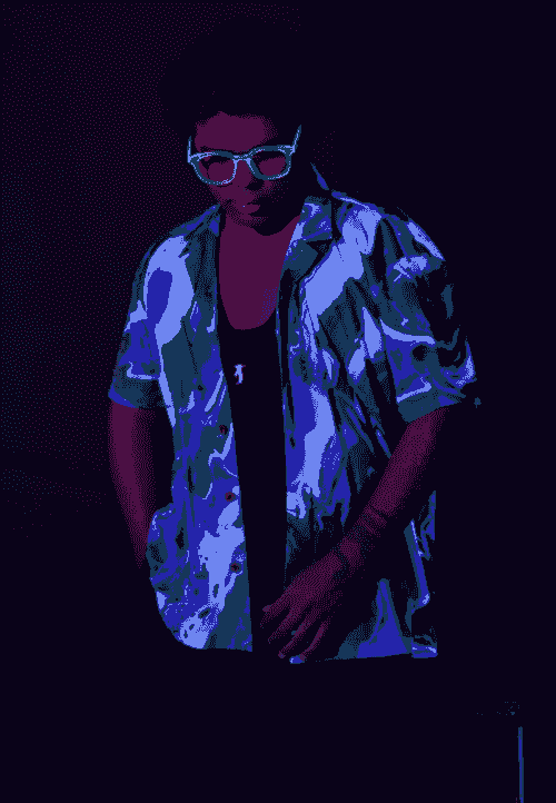 Abstact Blacklight Hawaiian Printed Shirt