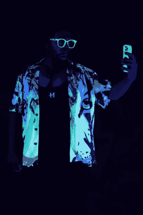 Tiger World  Blacklight Hawaiian Printed Shirt