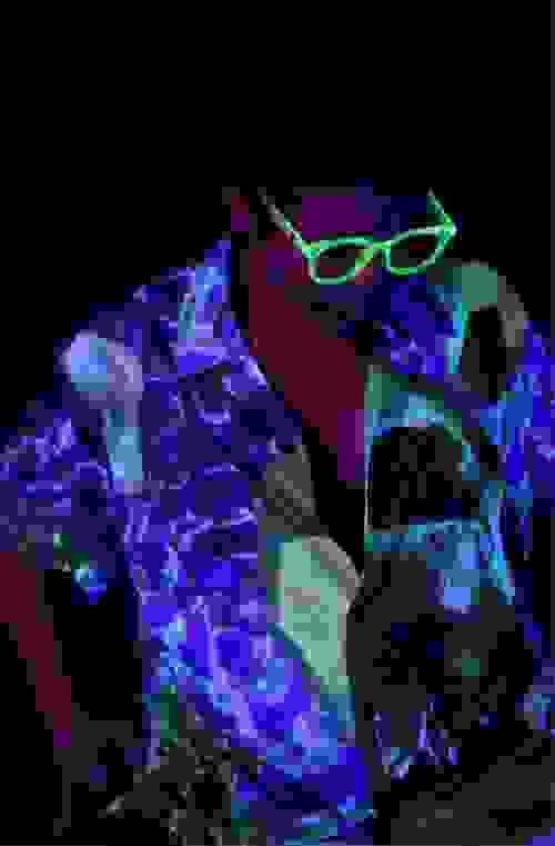 Skull Candy Blacklight Hawaiian Printed Shirt