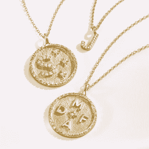 14K Yellow GoldInitial Diamond Pendant Necklace