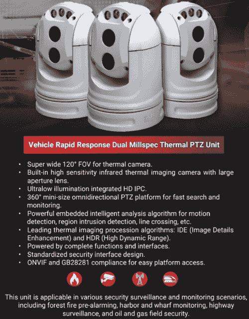 Omega tactical Vehicle Rapid Response Dual Milspec Thermal PTZ Unit