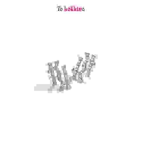 tokokkino* Classic Double-K Zircon Stud Earrings