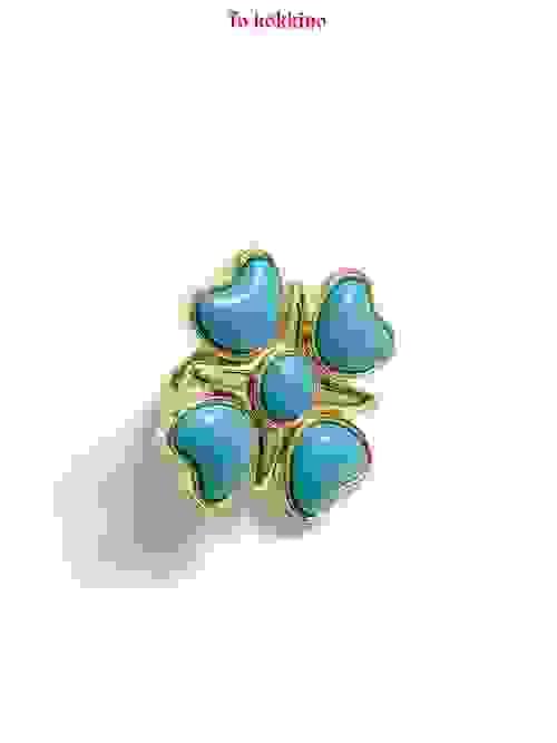 tokokkino* Turquoise Four-Sided Bowknot Ring