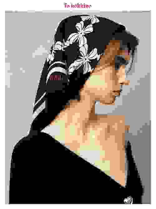 tokokkino* Four-Sided Bowknot Black Scarf