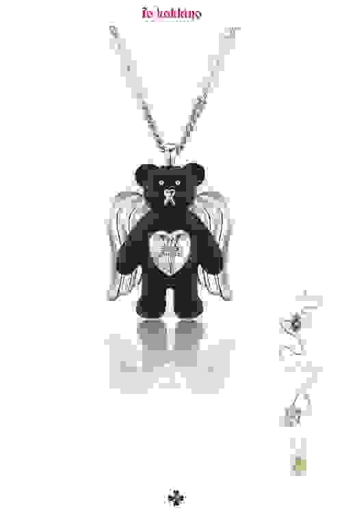 tokokkino* Wooden Angel Pearl Bear Necklace