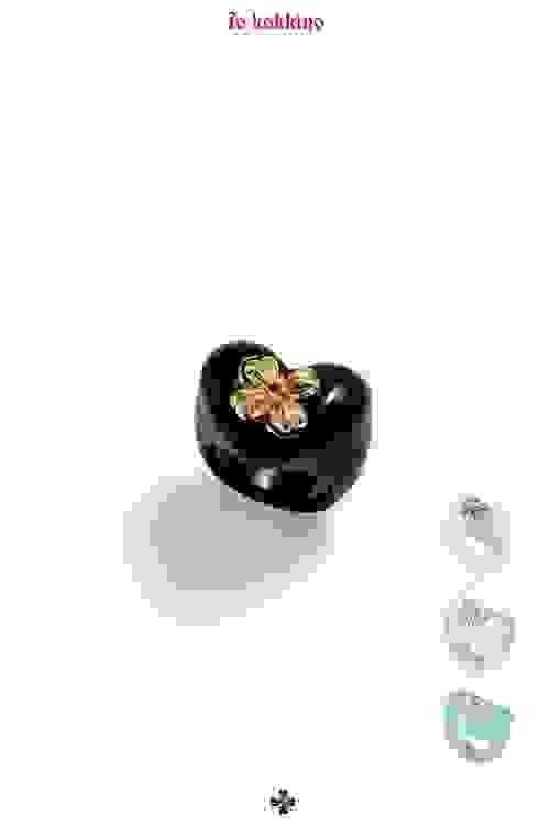 Bow and heart acrylic ring