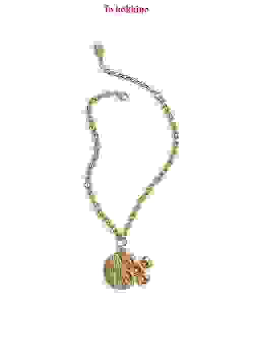 tokokkino* Crocodile Texture Classic Four-Sided Bowknot Necklace