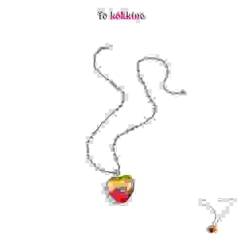 tokokkino* Gradient Resin Heart Bowknot Necklace