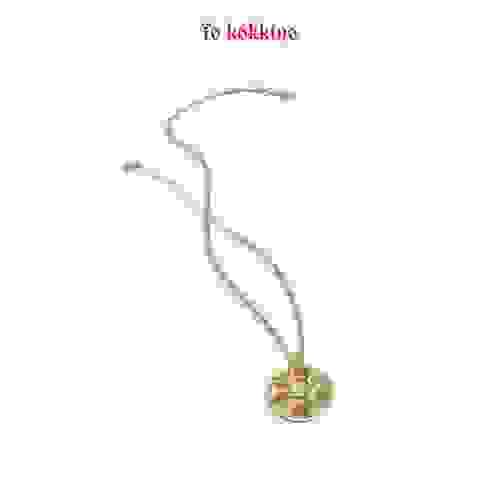 tokokkino* Gold Sand Crystal Four-Sided Bowknot Necklace