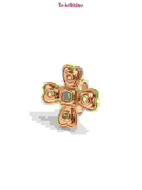 tokokkino* Champagne Gold Classic Four-Sided Bowknot Ring