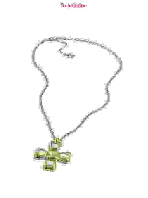 tokokkino* Champagne Gold Classic Four-Sided Bowknot Cat's Eye Crystal Necklace