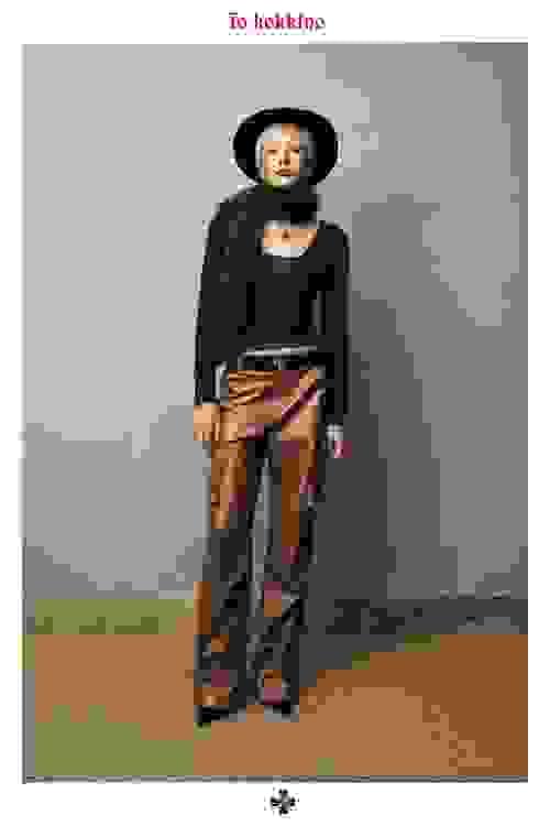 tokokkino* Eco-Friendly Distressed Mid-Low Rise Leather Pants